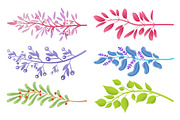 Branches with Colorful Leaves and