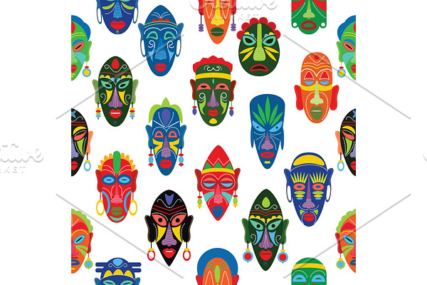 Tribal mask vector African face