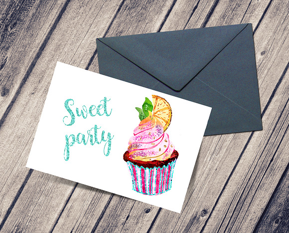 Cupcake and Donut Clip Art  in Illustrations - product preview 4
