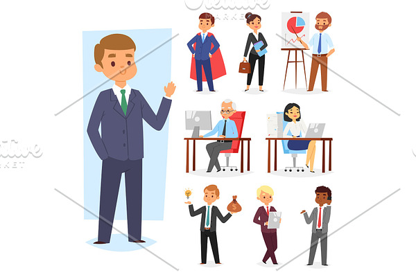 Businessman vector people work place