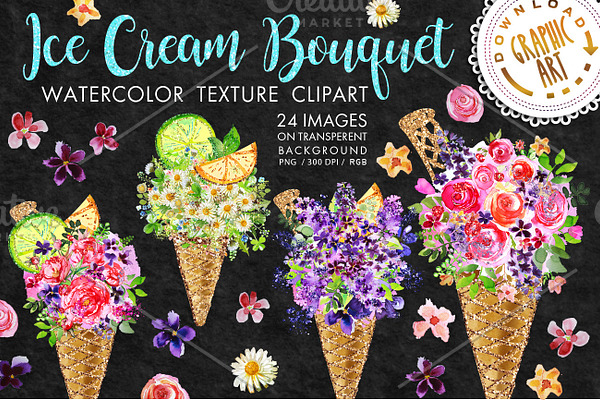 Ice cream Bouquets clipart