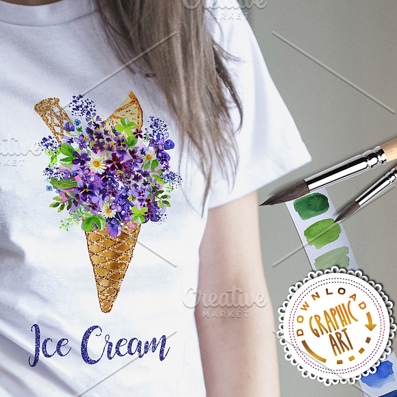 Ice cream Bouquets clipart in Illustrations - product preview 3