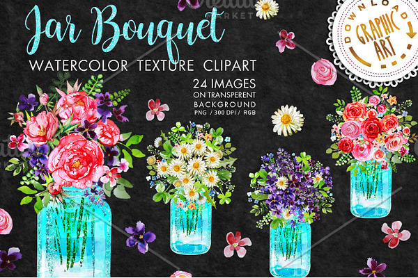 Jar Bouquet clipart