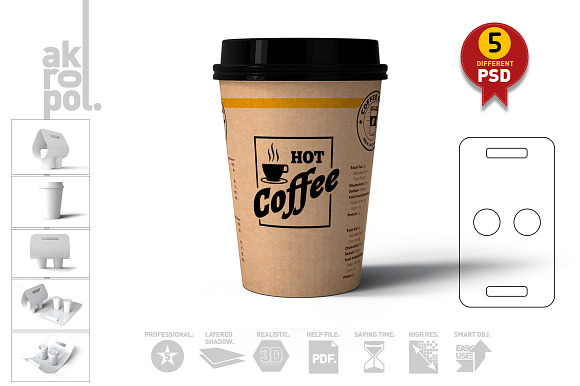 Coffee Take out Carrier in Product Mockups - product preview 3