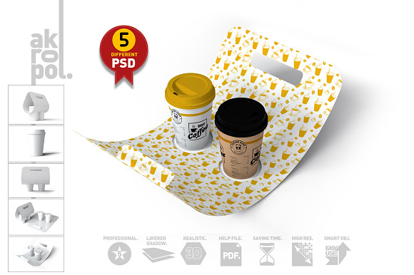 Coffee Take out Carrier in Product Mockups - product preview 4