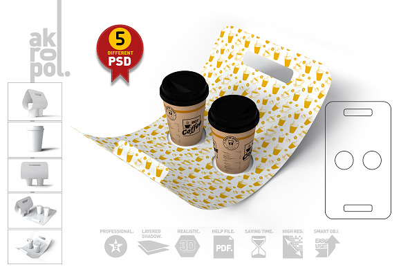 Coffee Take out Carrier in Product Mockups - product preview 5