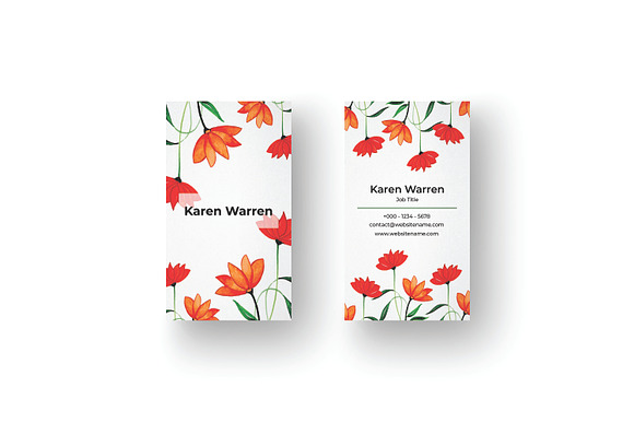 Elegant Floral Business Card v2.2 in Business Card Templates - product preview 1