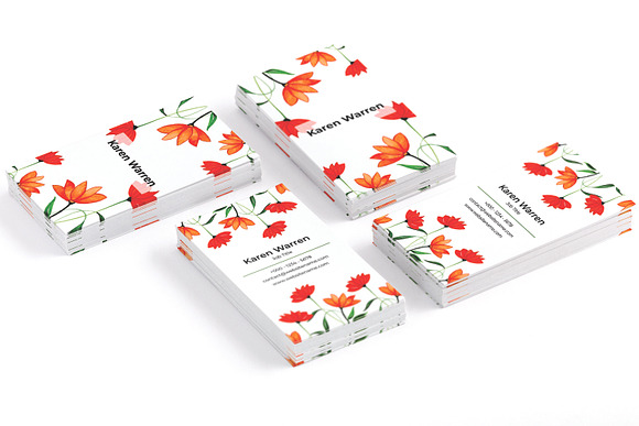 Elegant Floral Business Card v2.2 in Business Card Templates - product preview 2