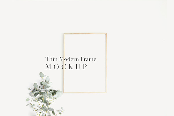 Mockup Frame Thin Wooden A3 A4 A5