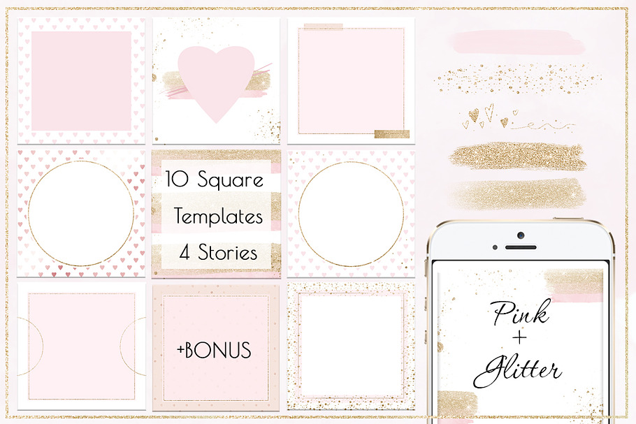 Social Media/Instagram/Pink+ Glitter in Instagram Templates - product preview 8