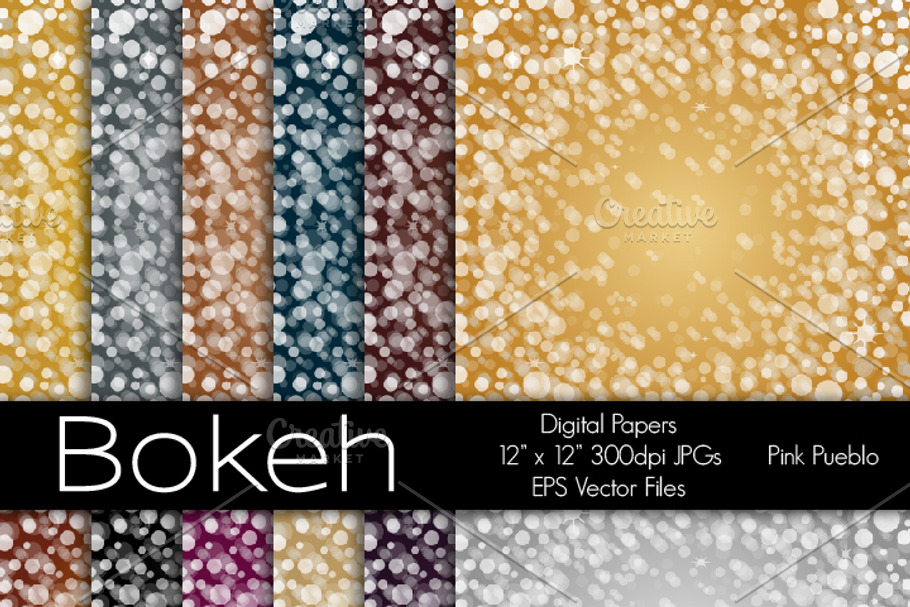 Bokeh Digital Papers and Vectors in Patterns - product preview 8