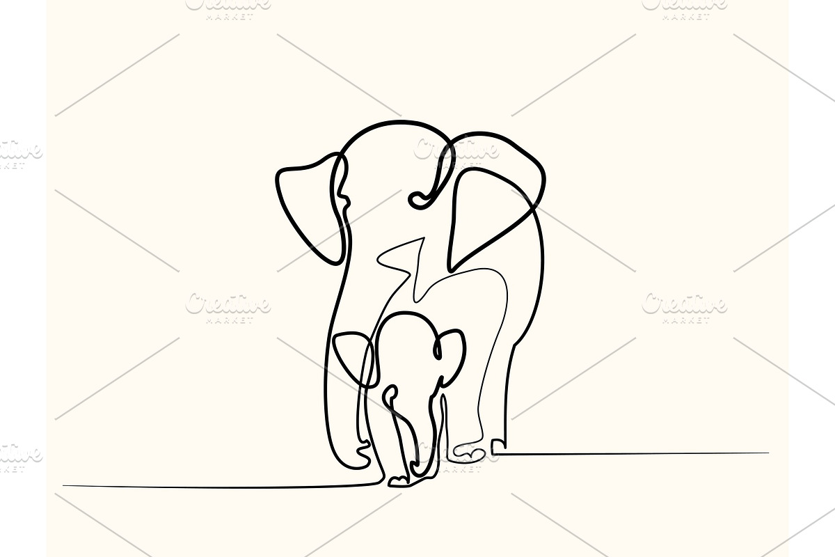 Elephant with baby in Illustrations - product preview 8