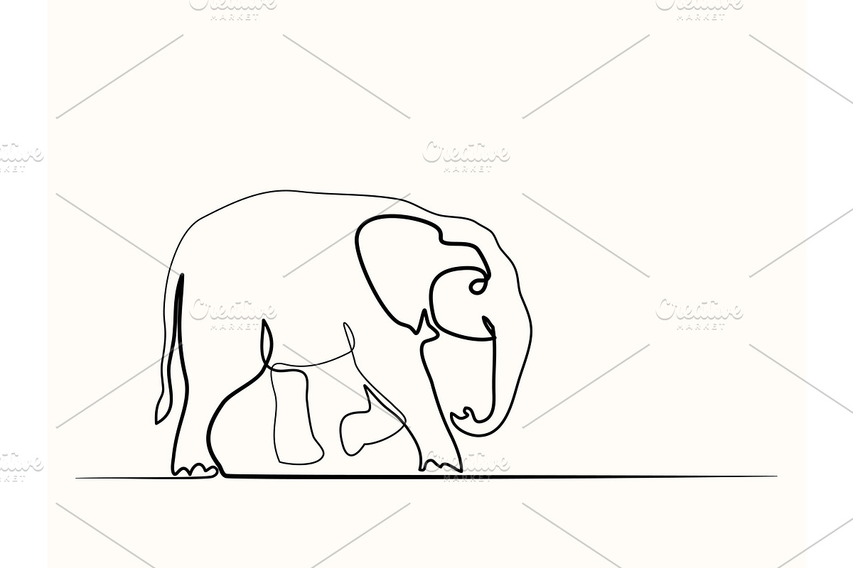 Baby Elephant walking symbol in Illustrations - product preview 8