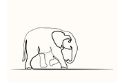 Baby Elephant walking symbol