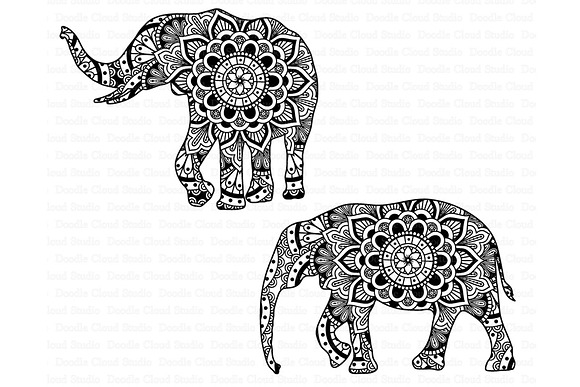 Elephant Mandala SVG, PNG, files. in Illustrations - product preview 1