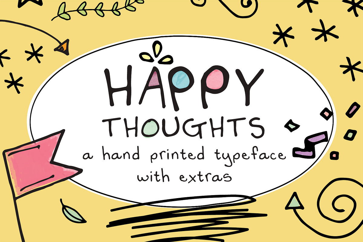 Happy Thoughts in Display Fonts - product preview 8