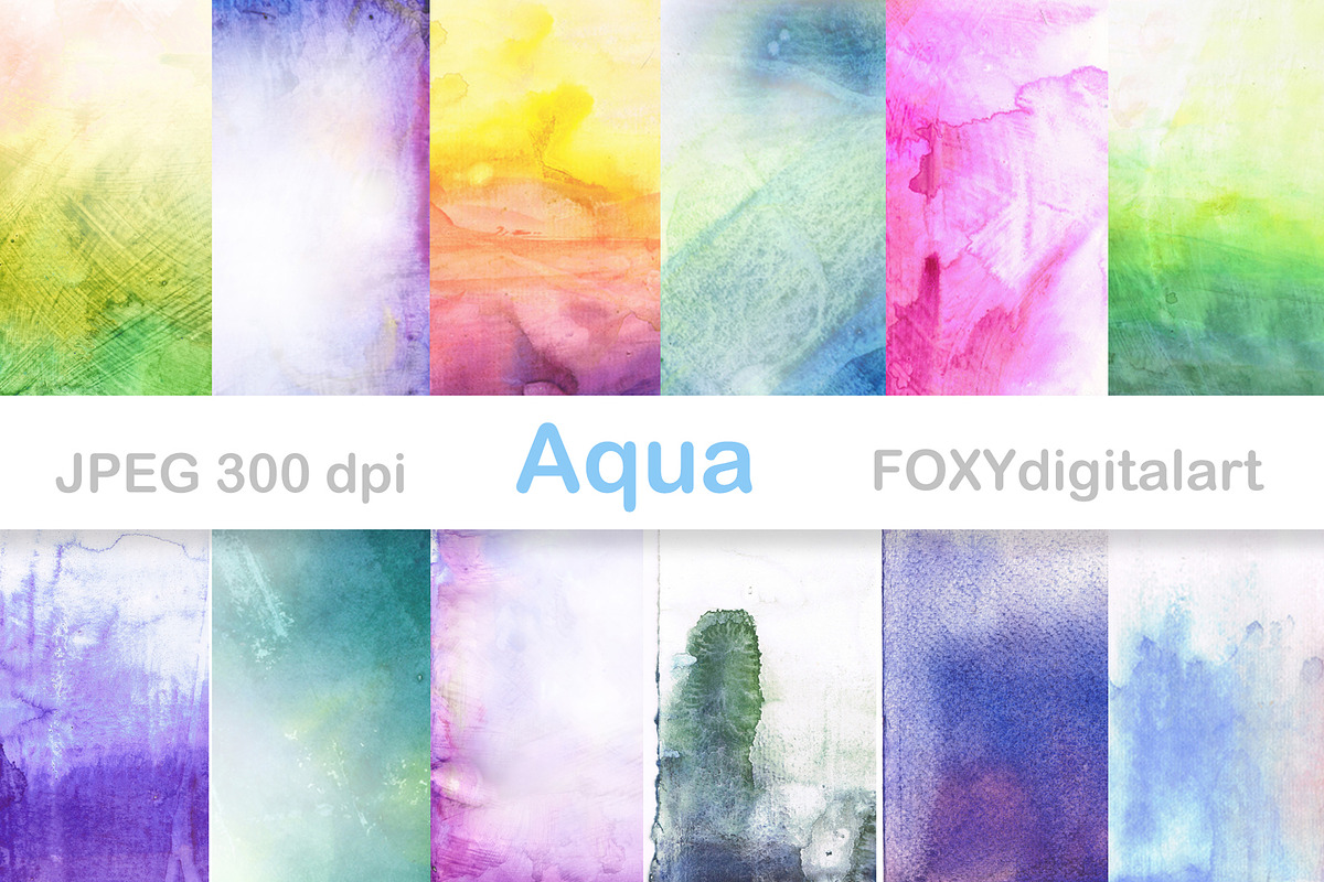 Watercolor Digital Papers Scrapbook in Textures - product preview 8