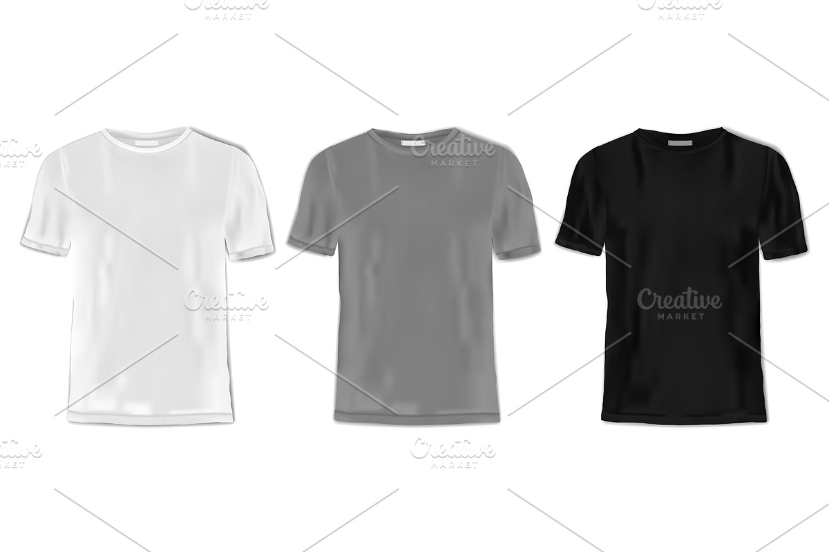 T-shirt Template Set in Illustrations - product preview 8