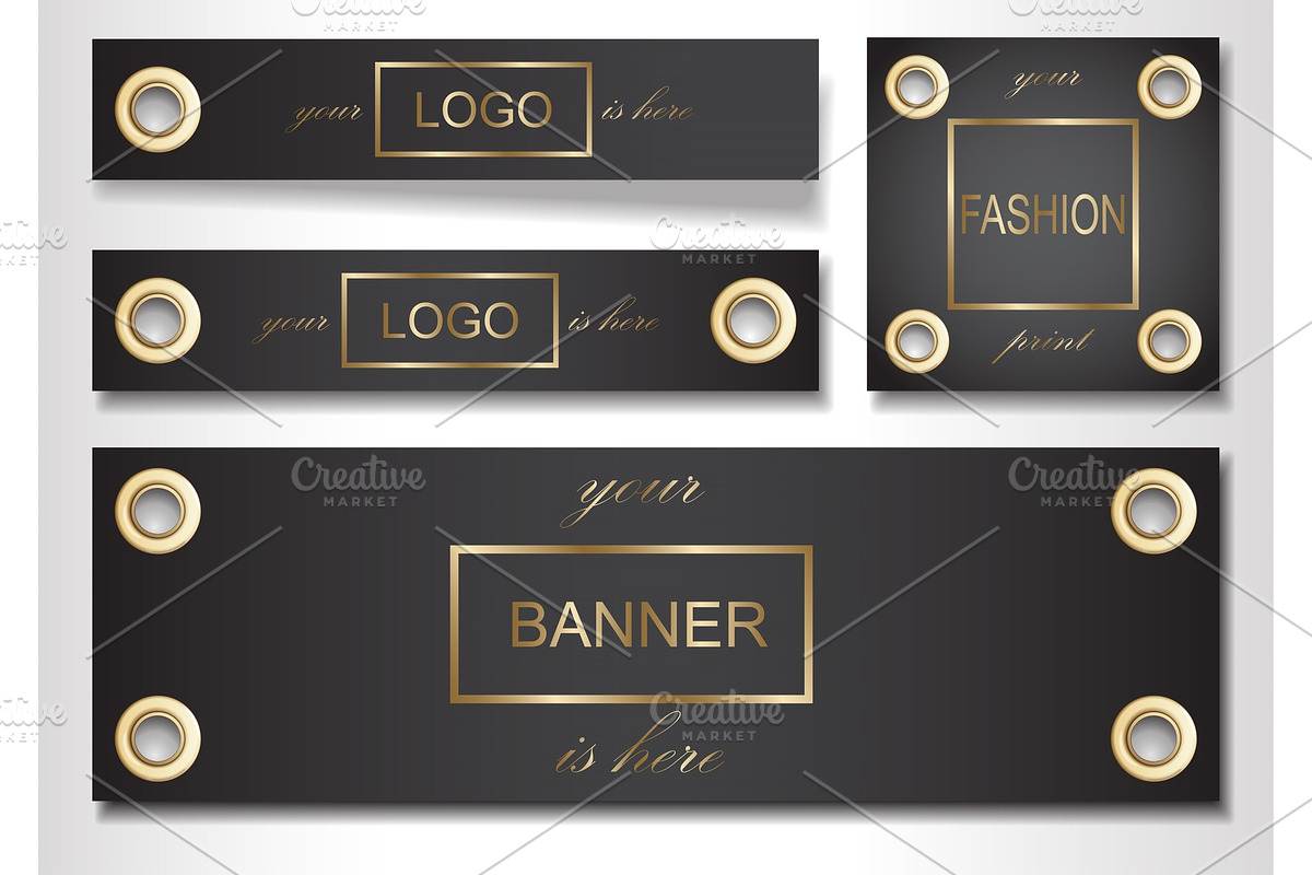 Banner Set with Eyelets in Illustrations - product preview 8