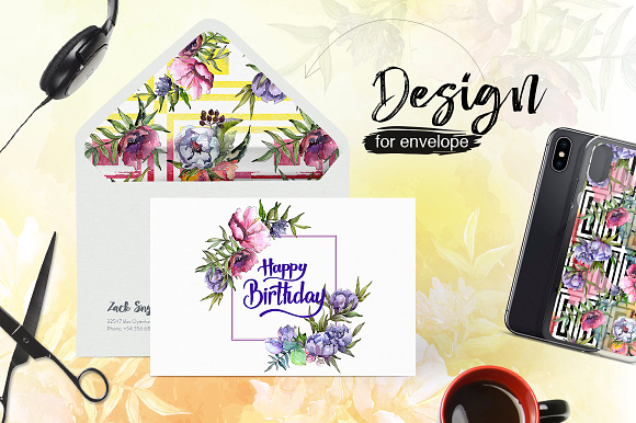 Cool bouquets flowers PNG watercolor in Illustrations - product preview 6