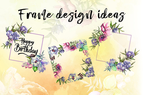 Cool bouquets flowers PNG watercolor in Illustrations - product preview 7