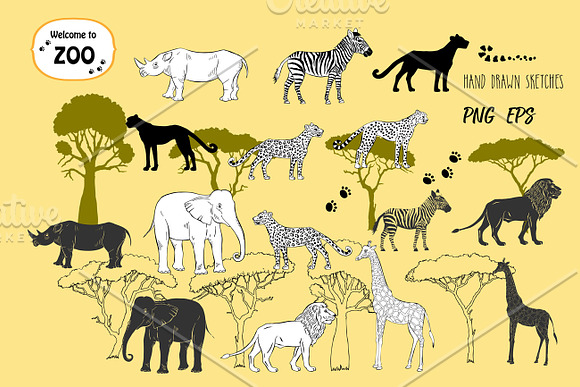 Savanna Animals clip art in Illustrations - product preview 2