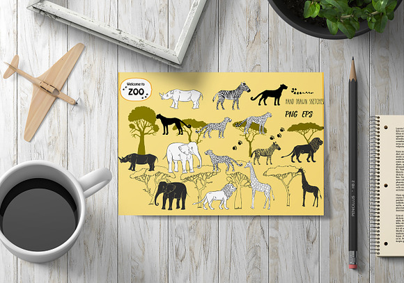 Savanna Animals clip art in Illustrations - product preview 3