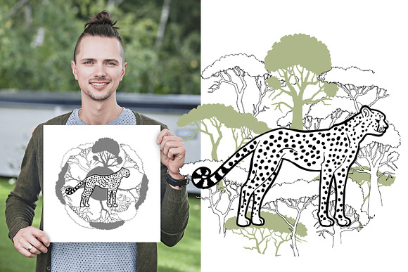 Savanna Animals clip art in Illustrations - product preview 6