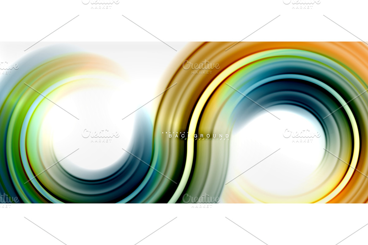 Rainbow fluid color line abstract in Illustrations - product preview 8