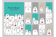 Funny white bears family. Design