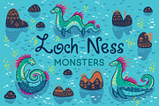 Loch Nessi seamless patterns