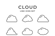 Set line icons of cloud