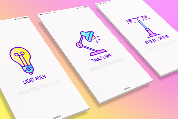 Lighting | 16 Thin Line Icons Set in Graphics - product preview 1