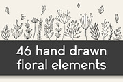 46 hand drawn floral elements