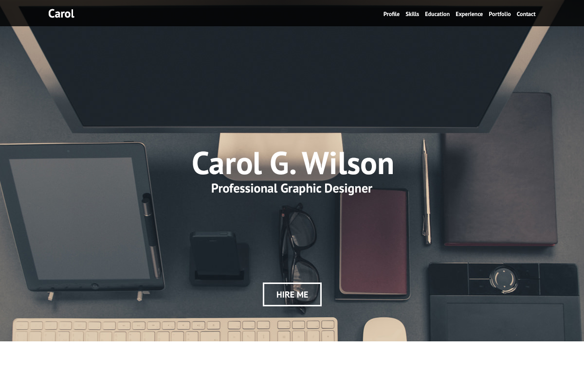 Carol Personal Portfolio - PSD in Website Templates - product preview 8