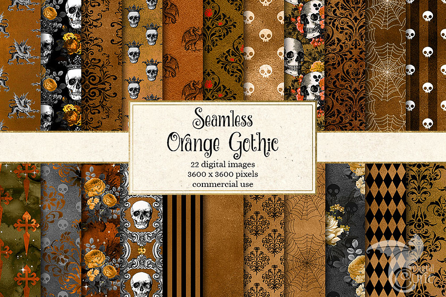Orange Gothic Digital Paper