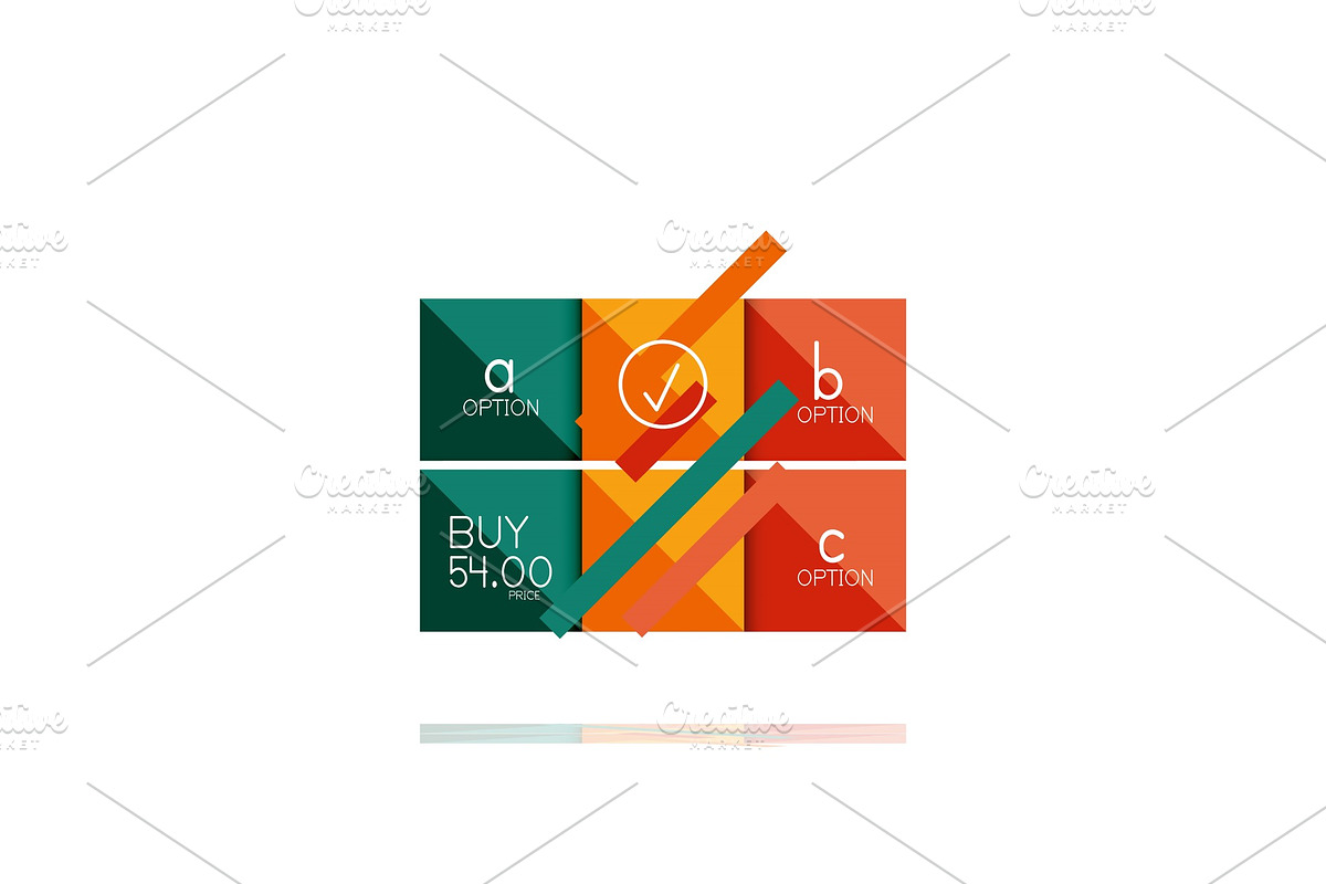 Square option infographic banner in Illustrations - product preview 8