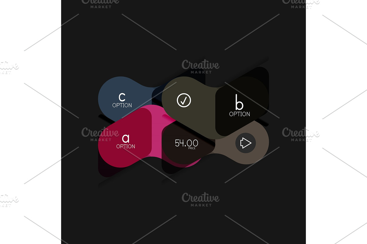 Flat design geometric infographics in Textures - product preview 8