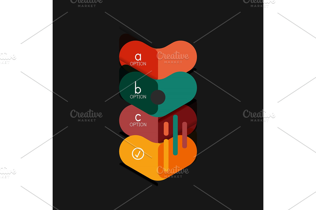 Flat design geometric infographics in Illustrations - product preview 8