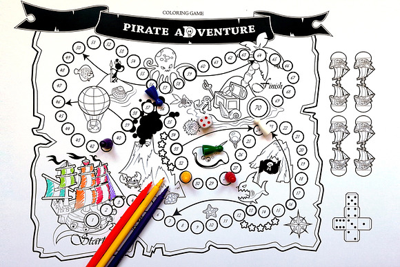 Coloring Game: Pirate Adventure in Illustrations - product preview 1