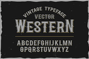 Vector vintage label font. Retro
