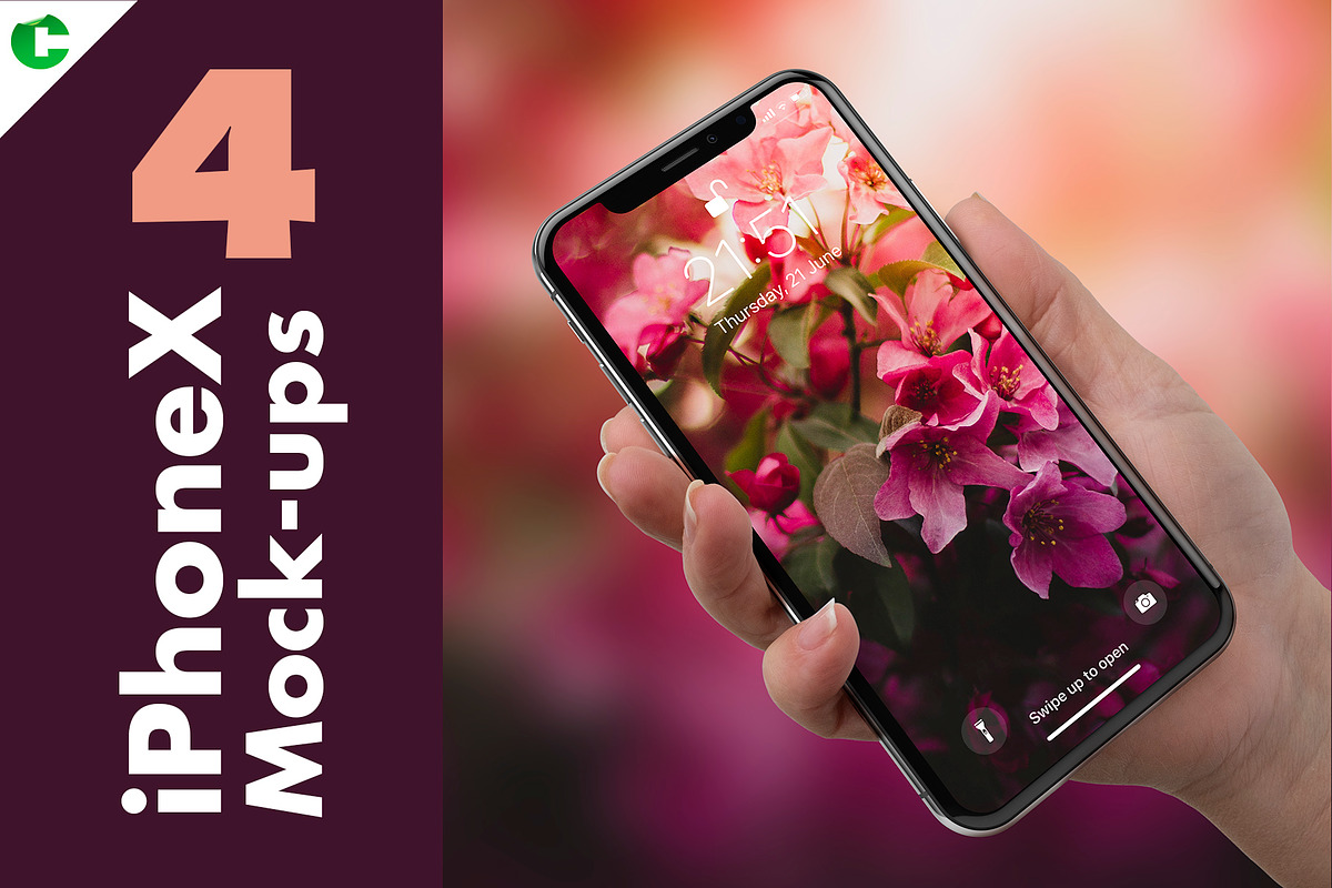4 Phone X Mock-ups in Mobile & Web Mockups - product preview 8