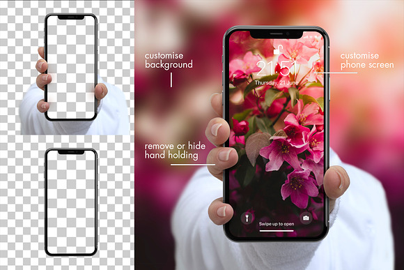 4 Phone X Mock-ups in Mobile & Web Mockups - product preview 1