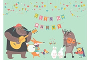 Cute animal music band