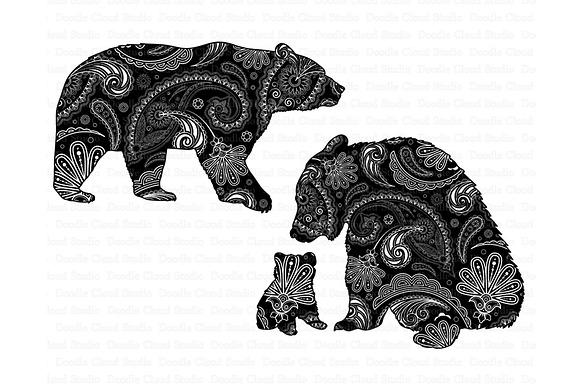 Bear Mandala SVG, Mama & Baby Bear. in Illustrations - product preview 3