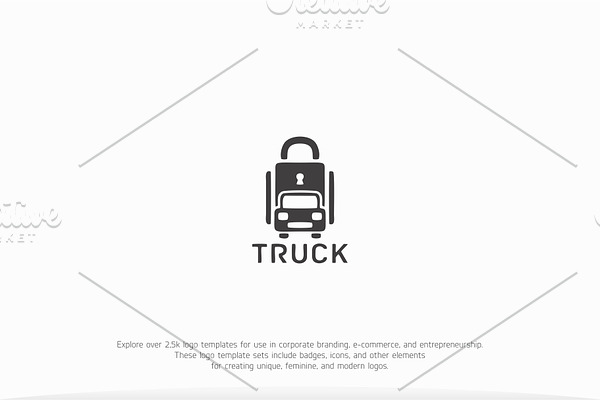 Locked Truck Logo Design 