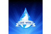 Save the Earth and water concept