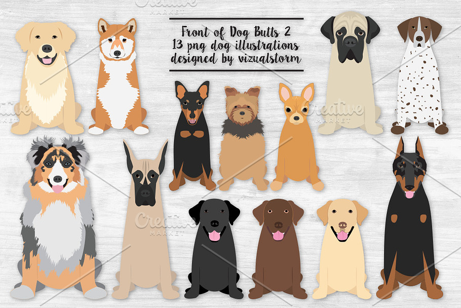 Sitting Dog Illustrations V2 in Illustrations - product preview 8