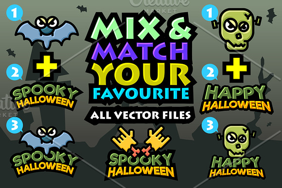 Halloween Mix and Match Logos in Logo Templates - product preview 3