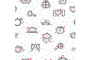 Valentines day icons vector heart in